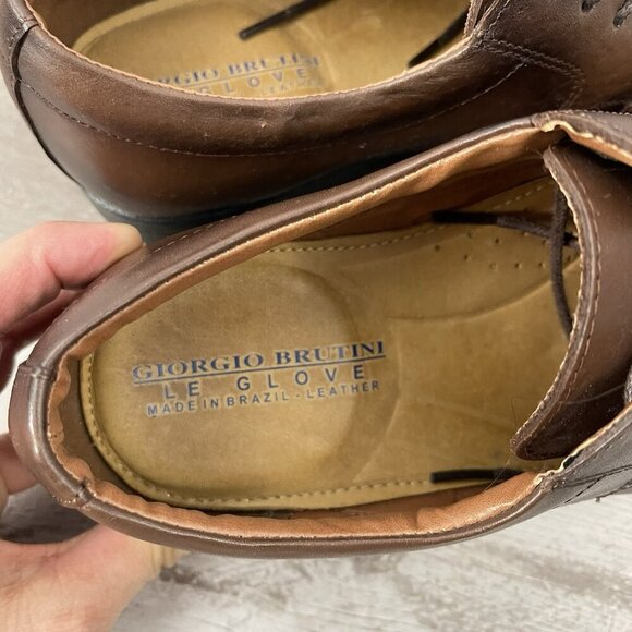 Giorgio Brutini Le Glove Size 8 Brown Leather Oxford Dress Shoes Lace Up main image 8